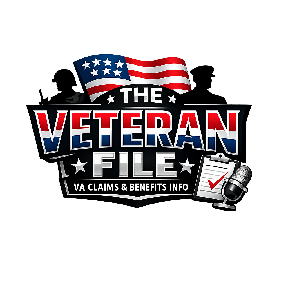 The Veteran File eagle and American flag logo